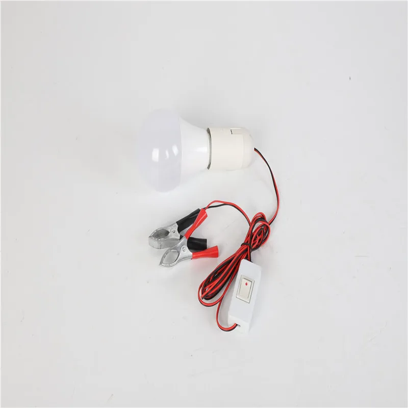 12v bulb light E27 With 2 m wire and switch button for night market lighting