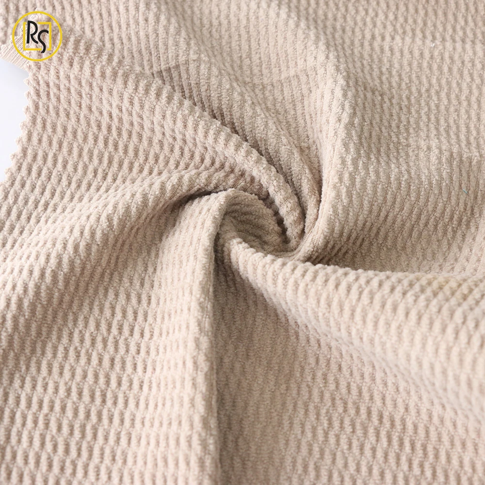 New Arrival 100% Polyester Strip Velvet Fabric for Clothing Knitted Stretch for Jackets for Upholstery and Toys Free Sample