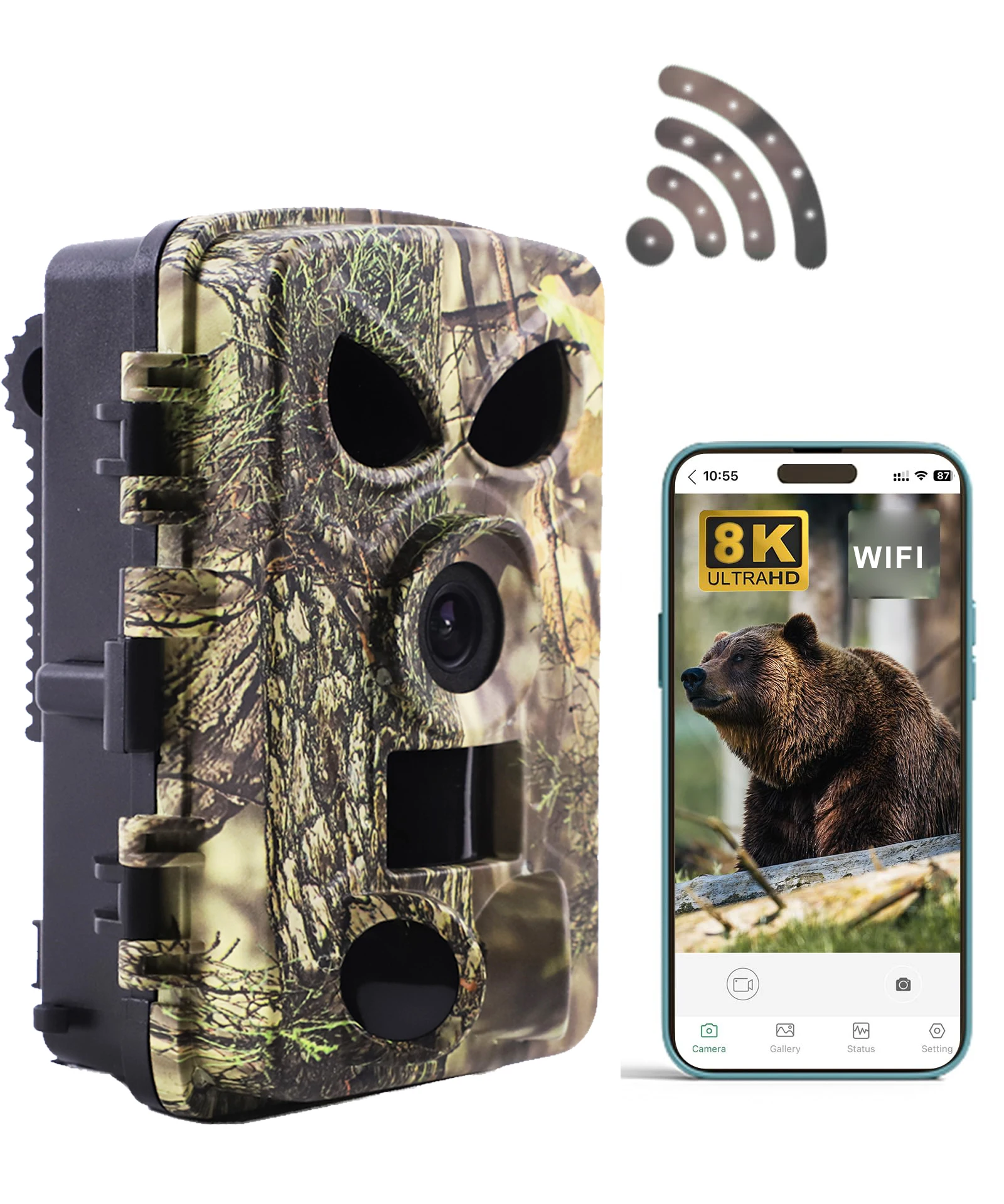 Forest Night Vision Wildlife Camera 8K Wifi Hunting Trail Camera 60mp Outdoor Waterproof Hunting Cameras