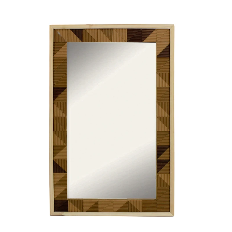 
Natural Distressed Wood Frame Long rectangle in a wood frame vintage style bathroom decorative mirror 