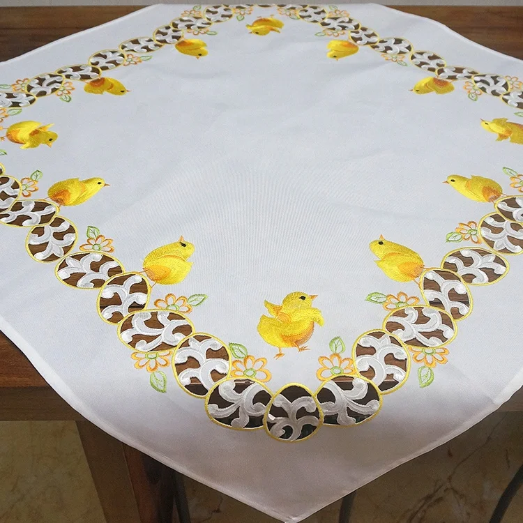 Easter embroidered vintage polyester waterproof tablecloths
