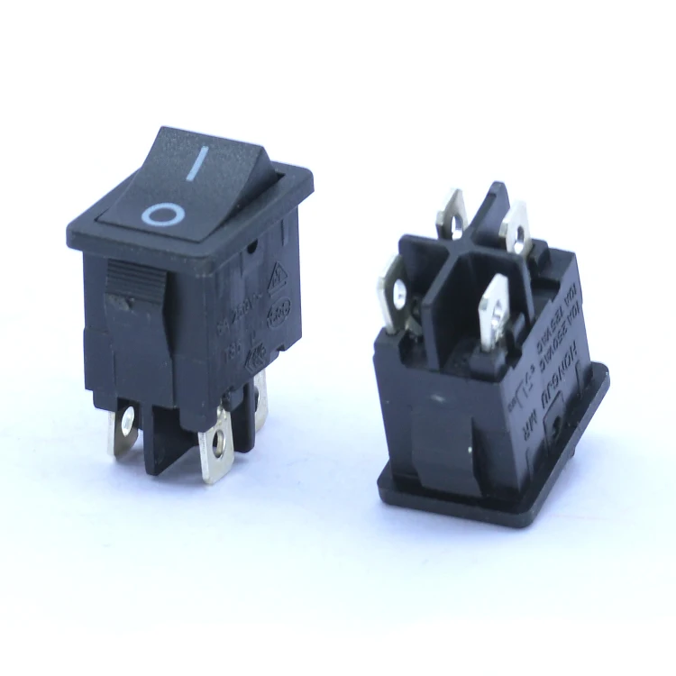Hongju MR-6-210-C5N-BB 4 Pin Черный вкл/выкл 6A 250V квадратный клининговое оборудование Кулисный Переключатель