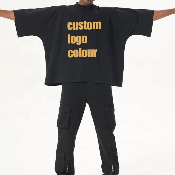 Oem oversized tshirt 300 gsm heavyweight t-shirt acid wash t-shirt oversized boxy fit cropped t-shirt tshirt manufacturer