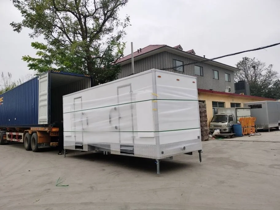 NEWWIN Outdoor Mobile Toilets Trailer and Sinks Bathroom Portable Restroom Toilet Luxury Toilet Trailer