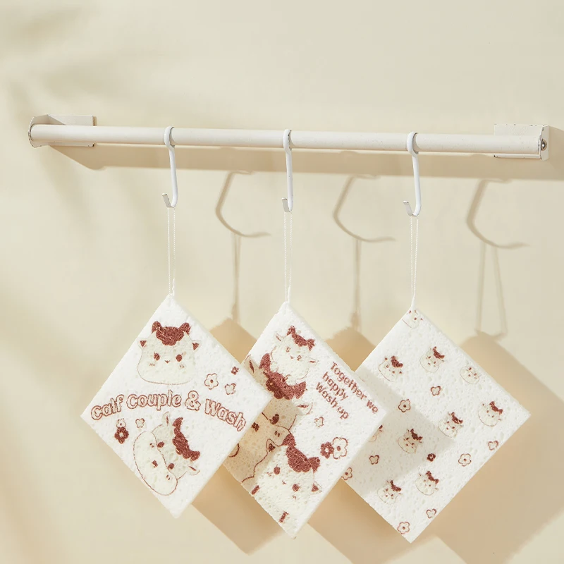 Hot Selling  Eco-Friendly Reusable Biodegradable Cellulose Material Dishwashing Cloth Kitchen Cleaning Towel Scouring Sponge