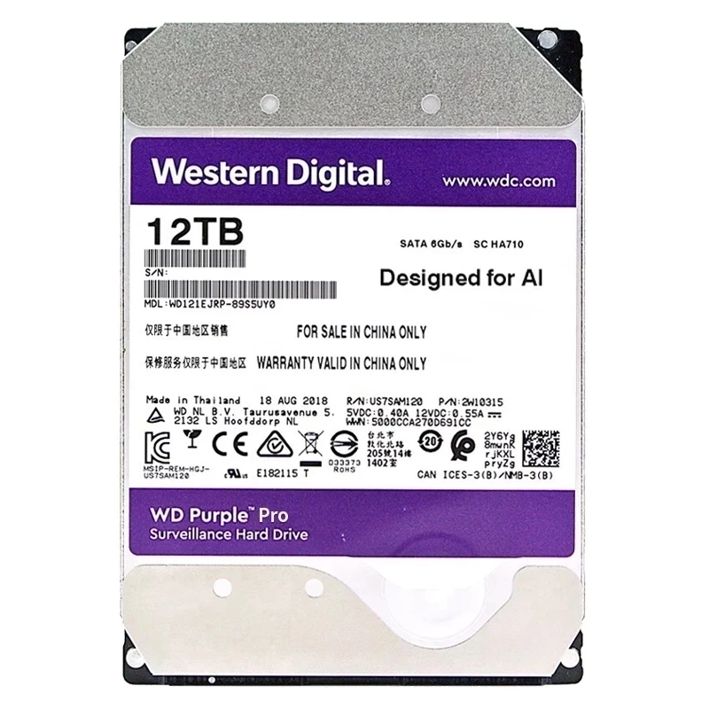 Жесткий диск для системы видеонаблюдения WD Purple 3 ТБ 4 6 8 10 жесткий SATA III HD безопасности видеорегистратор