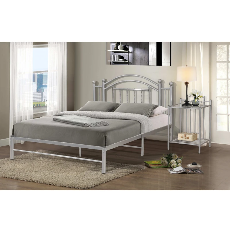 custom nordic luxury latest modern small king queen size metal beds wrought iron frame twin double bed design room