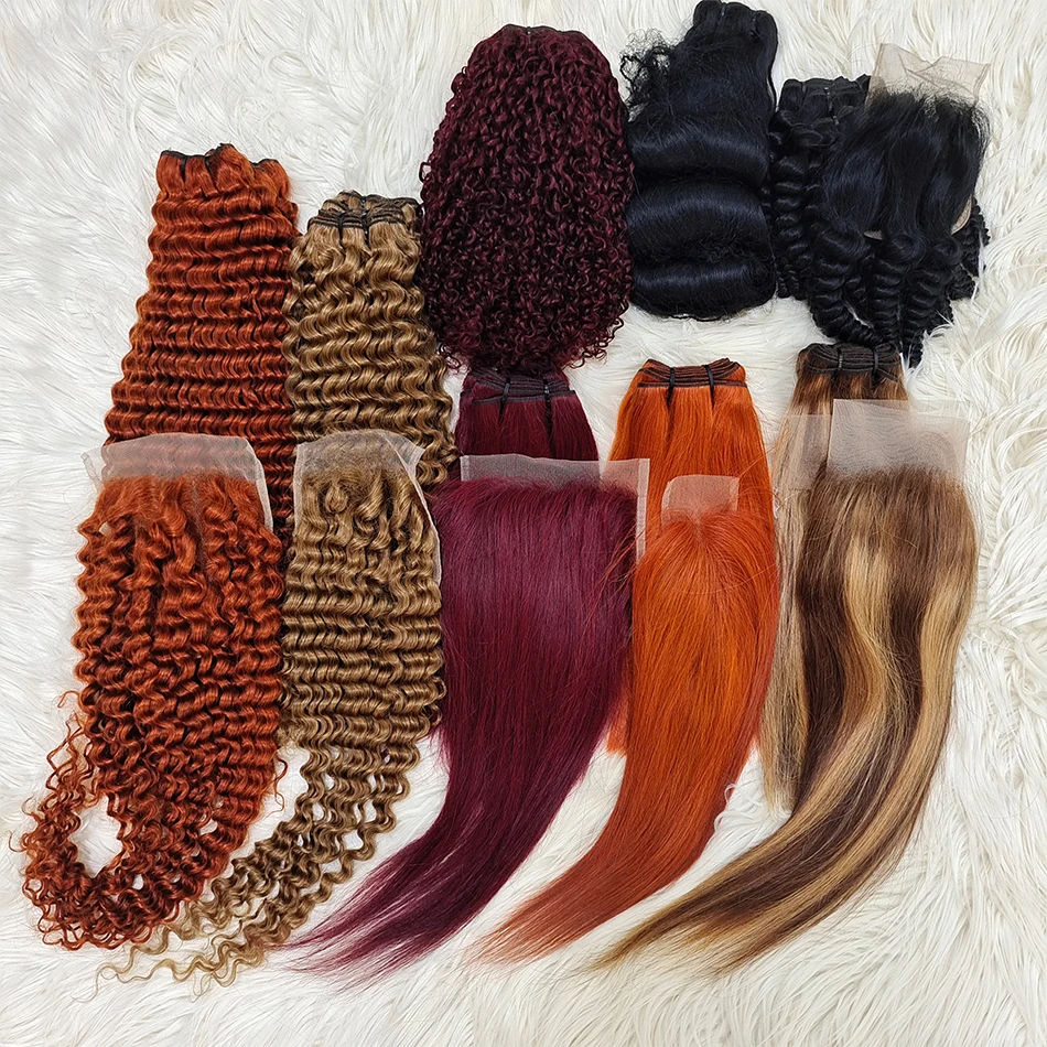 Human Hair Bundles with Swiss Free Part Lace Closure Transparent HD 2x6 4x4 5x5 6x6 7x7 13x4 13x6 360 Lace Closures and Frontals