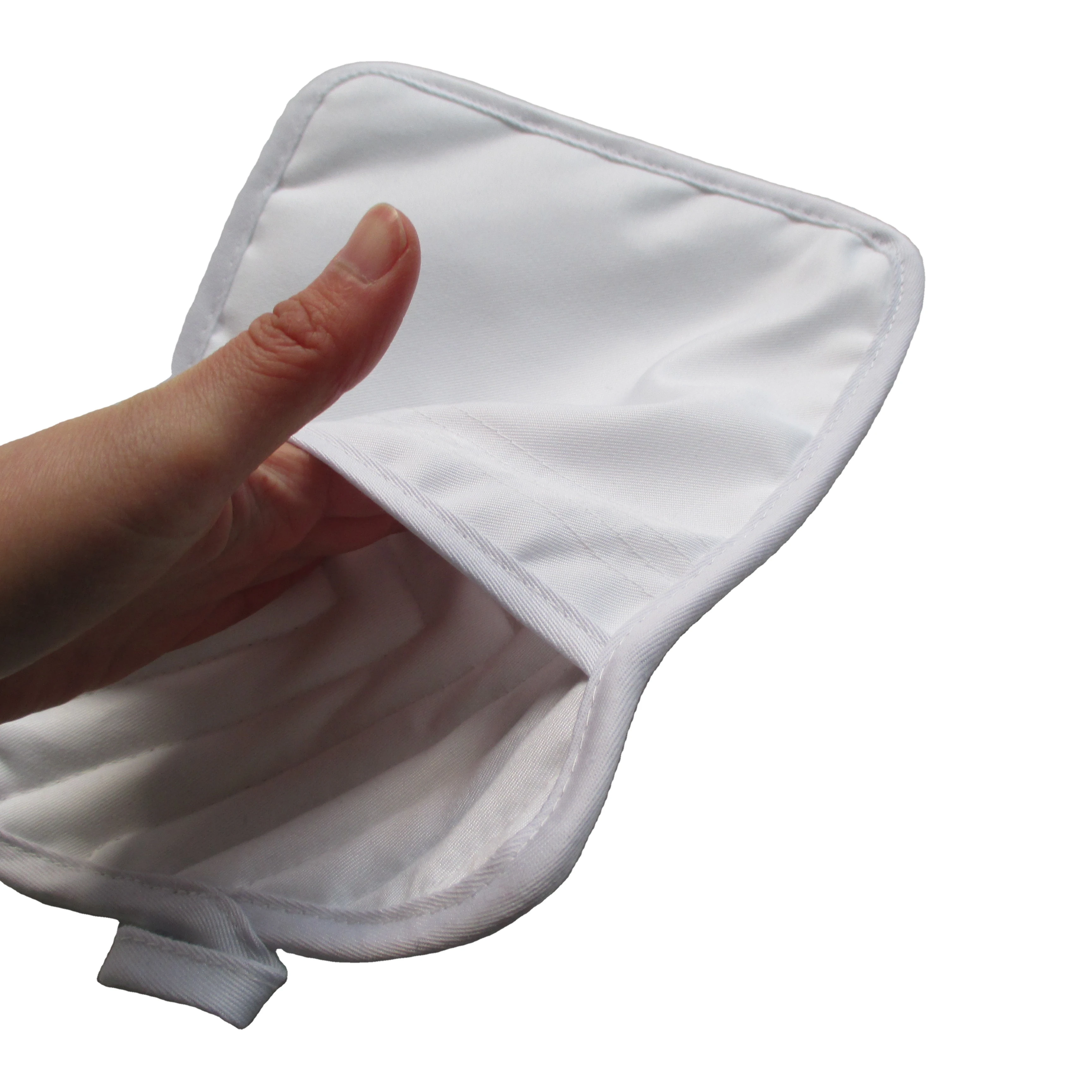 Белый карманный рукавица из полиэстера для сублимационной печати