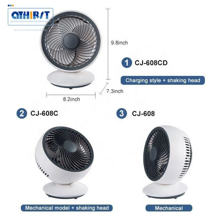 High quality DC 5v fan  energy 18650 Battery rechargeable AC DC oscillating fan with control panel
