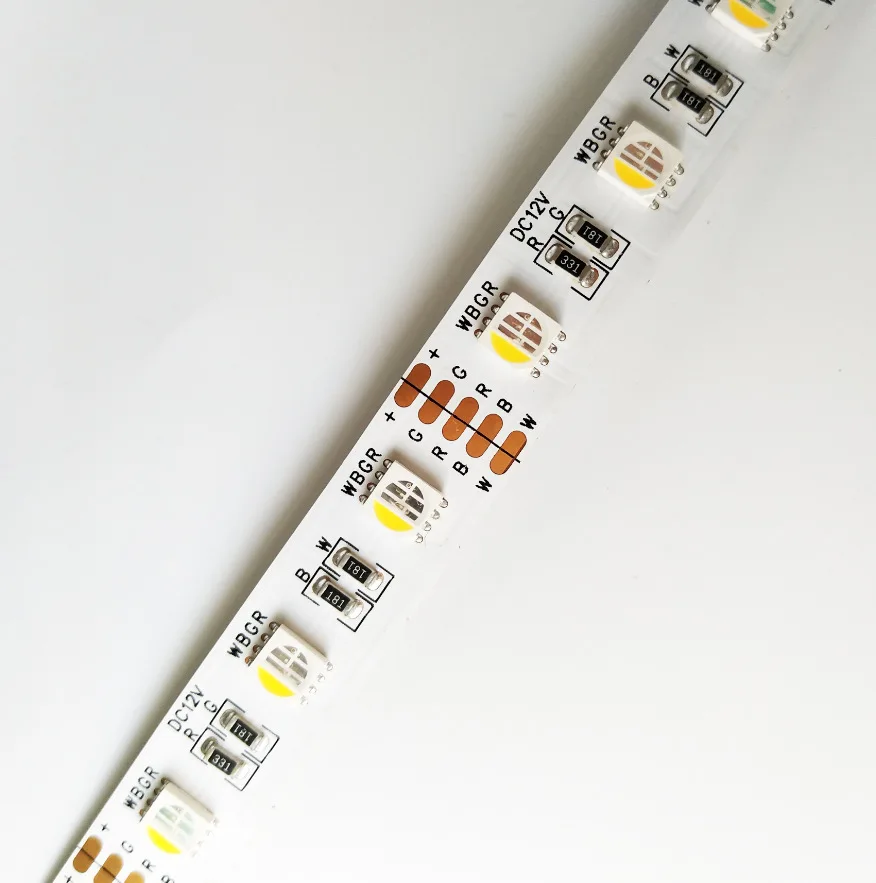 Heat resistant non waterproof IP20 smd 5050 4in1 60LED/m RGBWW RGBW led light strip