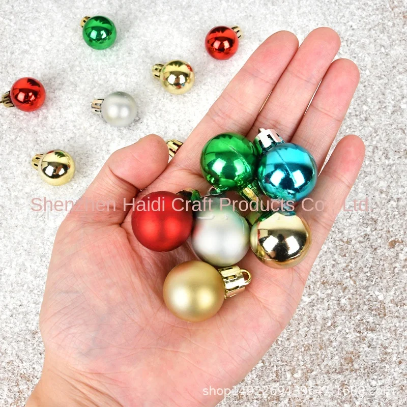 Mini 25MM Color Plastic Ball Christmas Decorations Small Tree Arrangement Hanging Wreath Rattan Pendant Sphere Shape