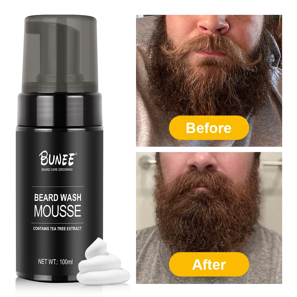 BUNEE Barber men grooming Citrus Mint Cooling face beard wash shampoo foam for private brand