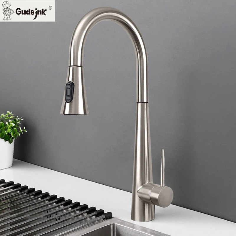 Gudsink новый современный стиль кухонные краны из нержавеющей стали 304 выдвижной кухонный смеситель для раковины кран-распылитель смесители кухни