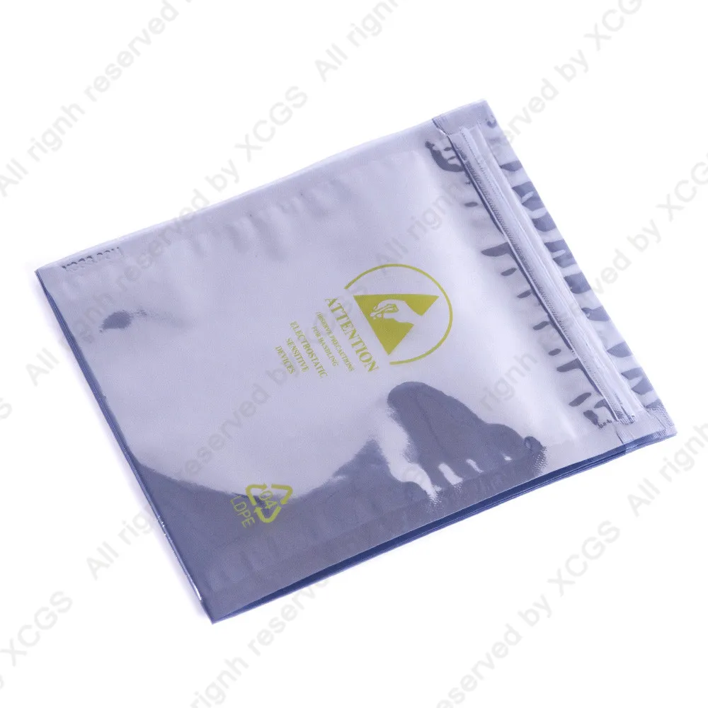 Zip-lock Silver ESD anti static Shielding Bag Anti-static Pouch ESD Ziplock Bag Shielding Plastic Bag