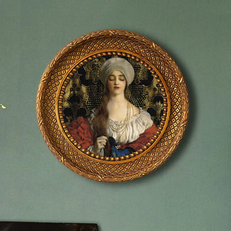 Custom Decorative Wall Hanging Gold Picture Frame Round Retro Baroque Golden Creative Photo For Wedding Party
