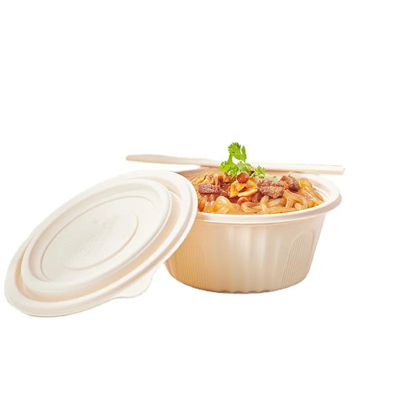 Biodegradable Corn Starch Food Container Lunch Box Bento Fast Food Corn Starch Lunch Box Environmental Takeaway Packaging Bowl