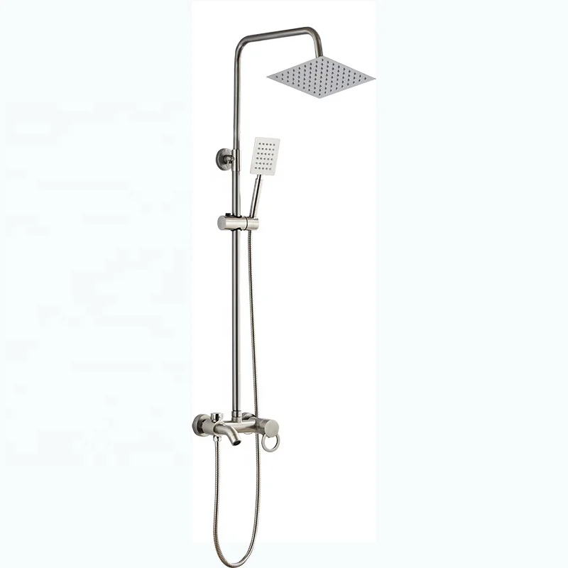 Brushed stainless steel shower set small apple square set anti-rust flower square copper shower
