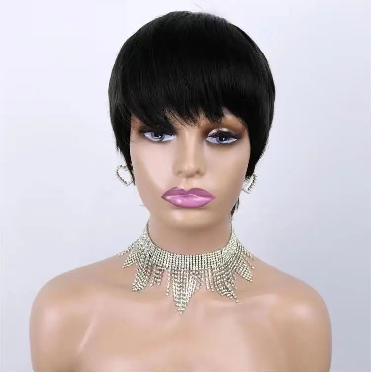 Factory Wholesale 100% Human Hair Ombre Brown None Lace Front Wigs 180% Density Machine Made Wigs Cut From Young Girls