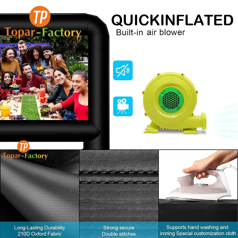 20ft Giant Air Blow Up Screen Front & Rear Inflatable Screen for Movie Night Backyard Pool Party Hom Theater pantallas inflables