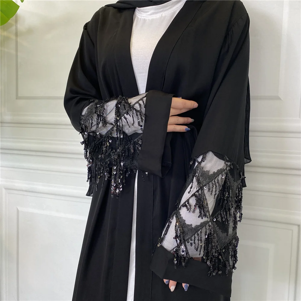 1667# Fabric Sequin Fashion Fancy Elegant Abaya Muslim Dresses Islamic Clothing Dubai Turkey Pakistan Women Dress Wedding Party