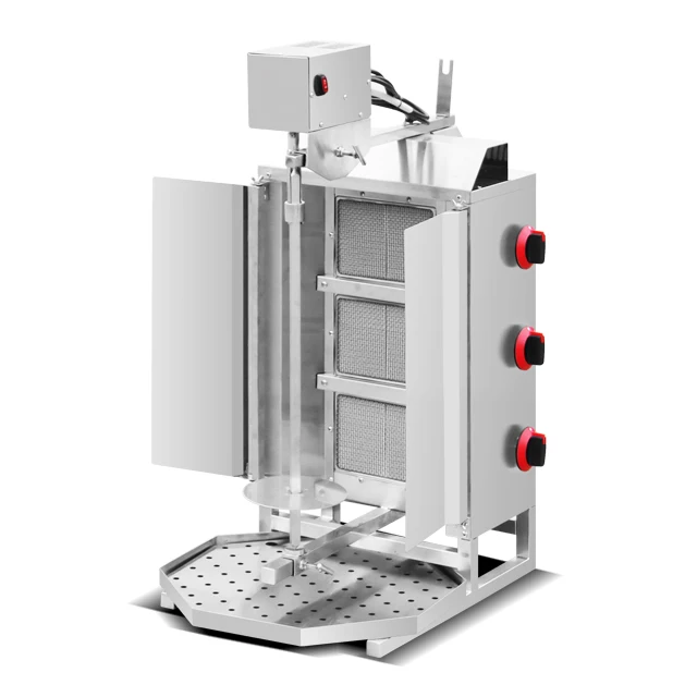 Factory Professional 3 Burners Gas Chicken Shawarma Machine With Rotary Skewers Kebab Meat Maker Machine For Sale