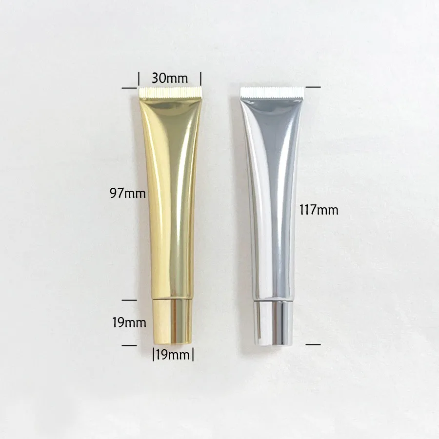 LZ Pack Hot Sale 20g 20ml Gold Silver Cosmetic Squeeze Essence Oil Tube Custom Logo Soft Squeeze Soft Eye Cream Concealer Tube