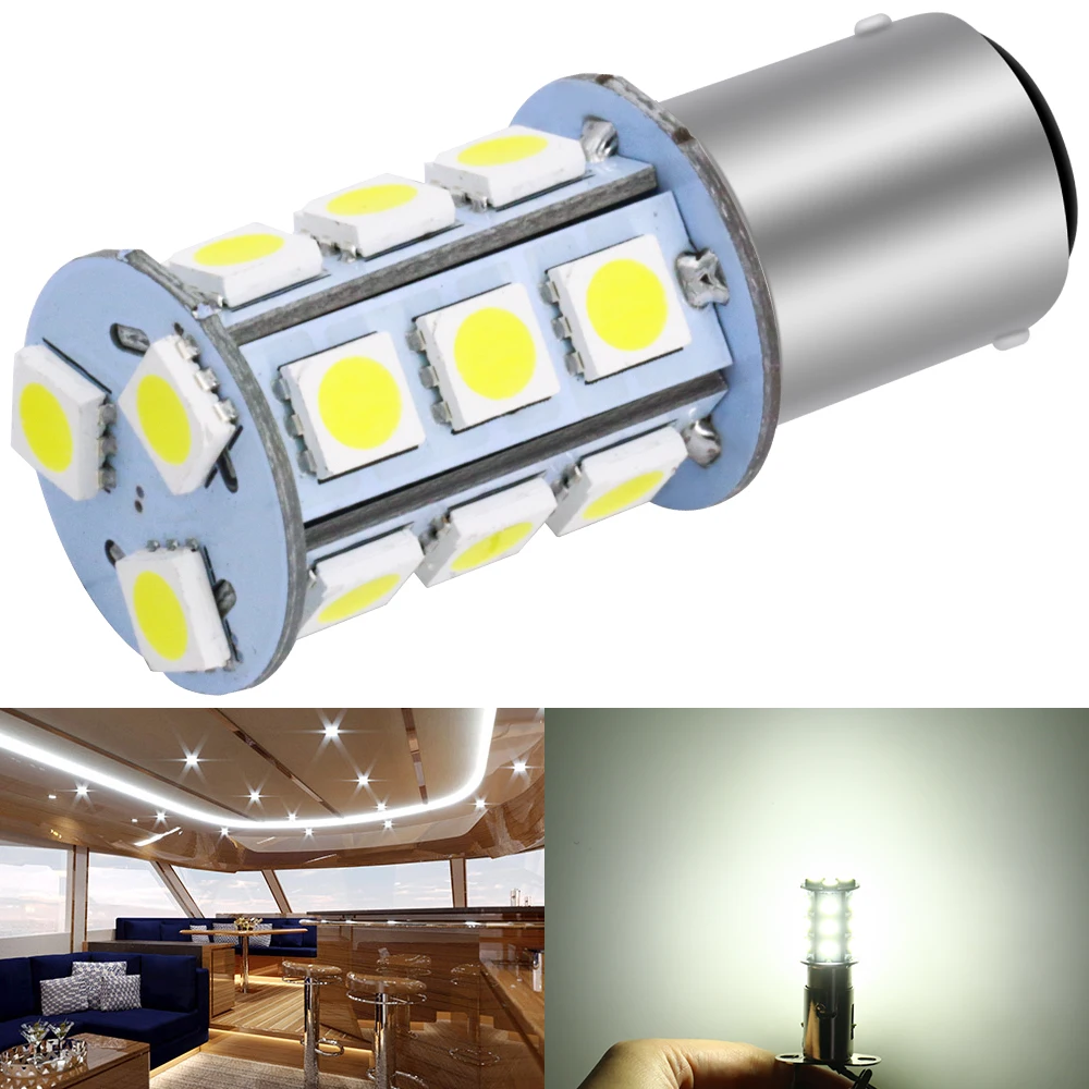Wholesale 10-30V 198LM 1157 BA15D LED 5050 18SMD Auto White Bulb Navigation Marine Light Boat DJ160-Marine