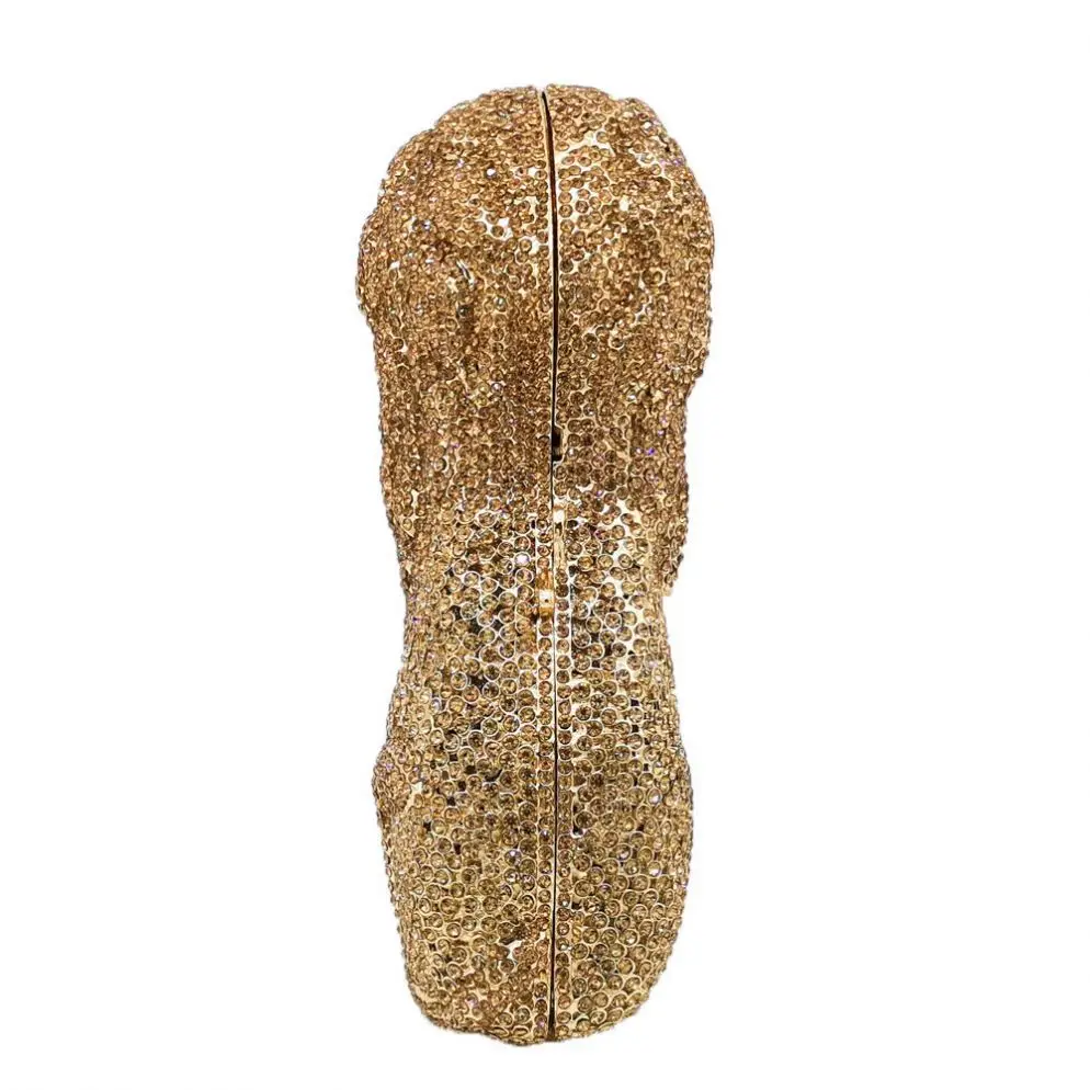 Роскошный клатч с полностью хрустальными стразами, вечерняя сумка для официальной вечеринки, вечерняя сумочка с 3D рисунком льва и бриллиантами, украшенная бисером