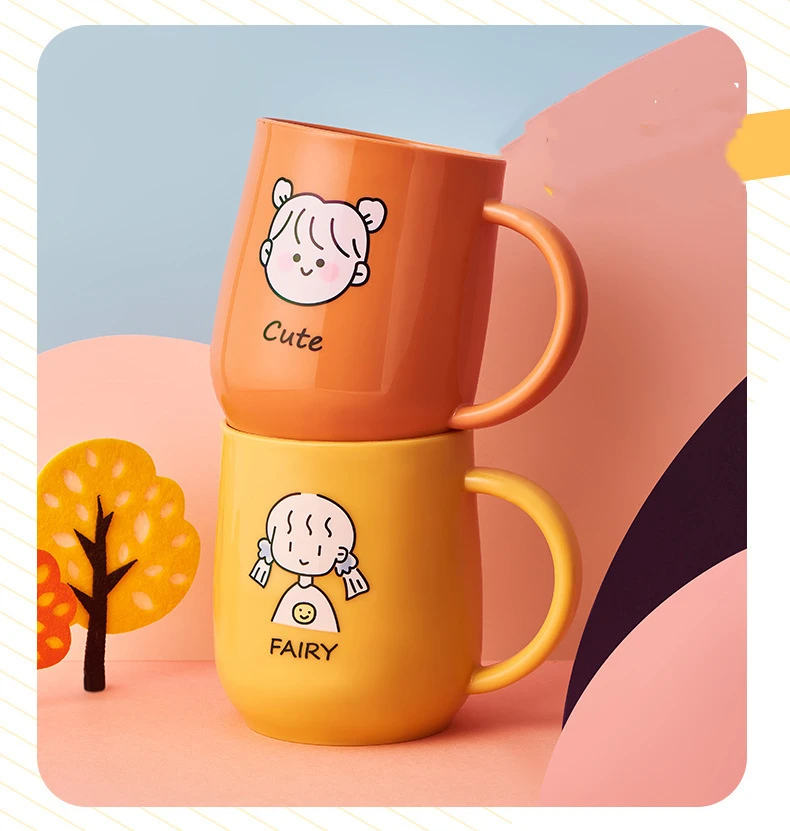 Plastic Thickened Round Toothbrush Holder  PP Mouth Washing Cup Bathroom Set