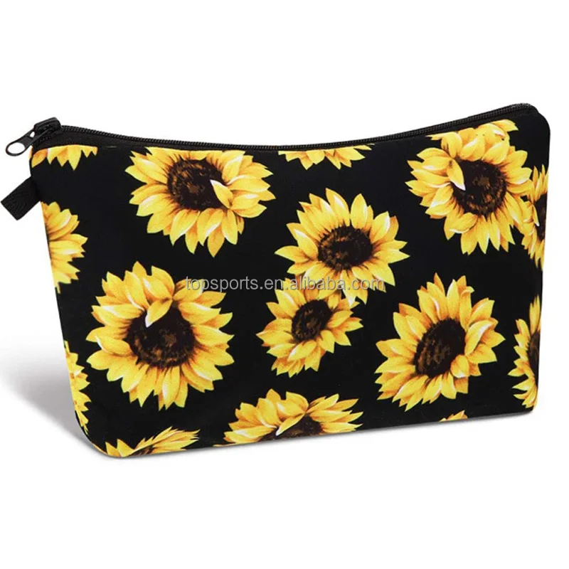 Неопреновая косметичка Sunflower прочная мягкая Сумочка для туалетных принадлежностей с держателем бальзама губ брелок