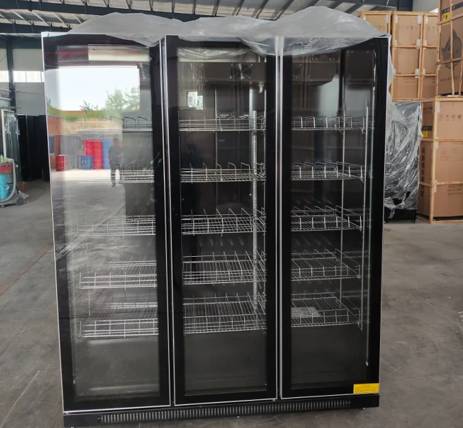 drink chiller refrigerator aluminum frame glass door fridge supermarket store beverage drink showcase display cooler freezer