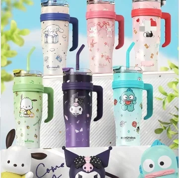 AL Cinnamoroll large capacity Big MAC thermos cup Melody  straw cup My Melody Stainless steel handle water cup