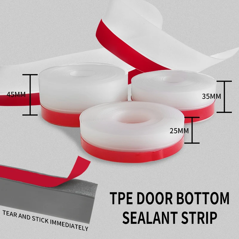 Self adhesive soundproof and windproof sealing strip at the bottom of the bedroom door