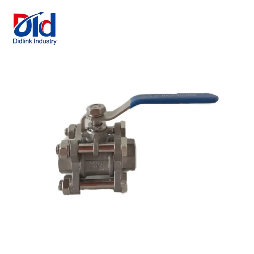 High Quality 3-piece manual ball valve SS304 SS304L SS316 threaded ball valve stainless steel 3-piece ball valve with lock