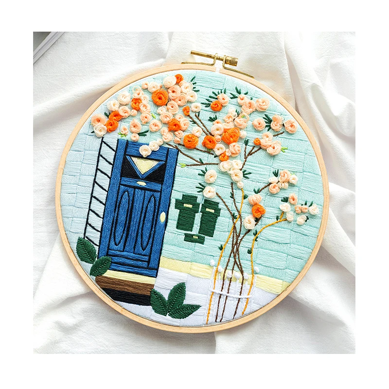 
Dropshipping & Wholesale DIY Embroidery Kit Flower Pattern Beginner Cross Stitch Handmade Needlepoint Kit for Adults 