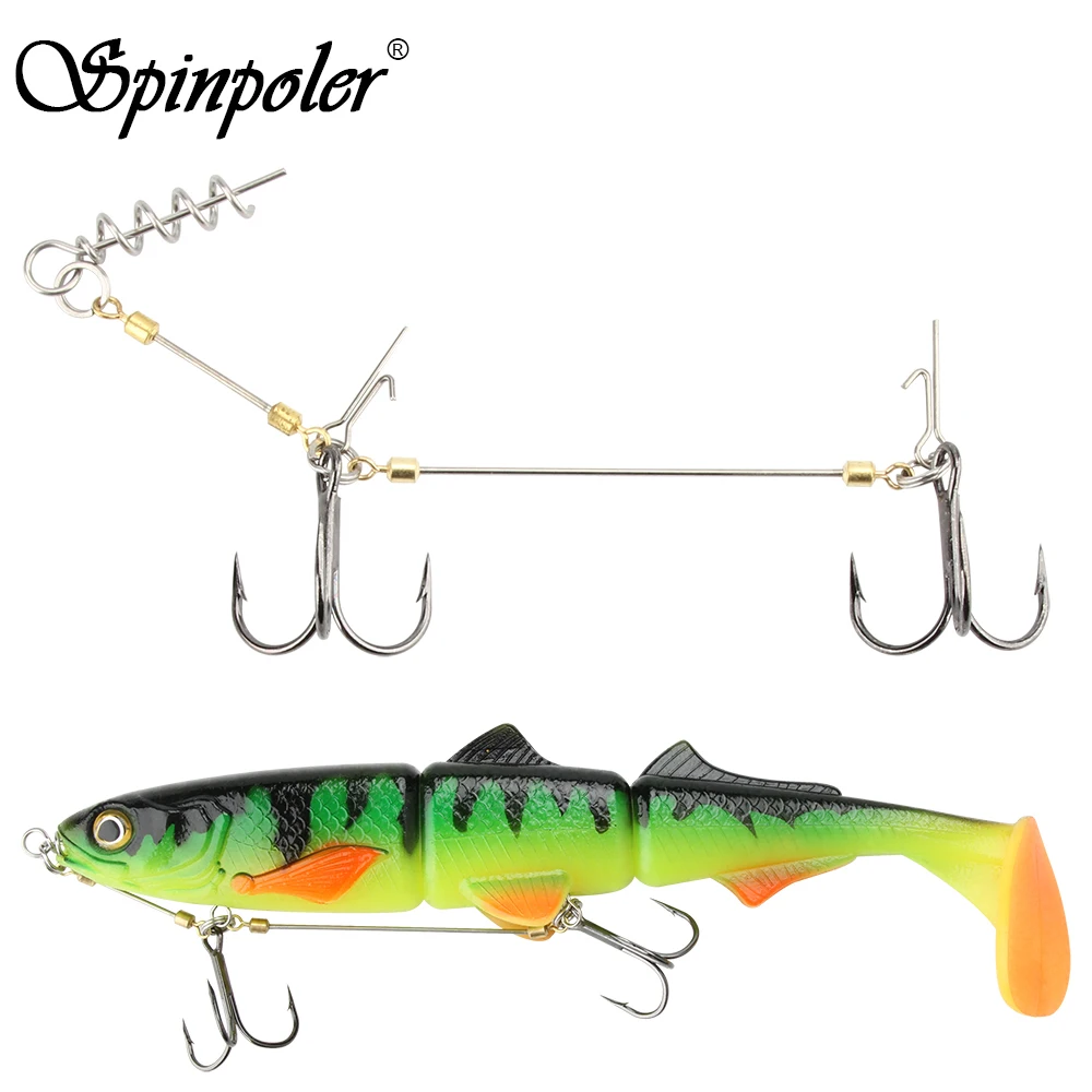Рыболовный крючок Spinpole Stinger рыболовная установка для большого шада Центральный штифт винтовой соединитель набор ловли щуки окуня острых тройных рыболовных крючков с бородкой