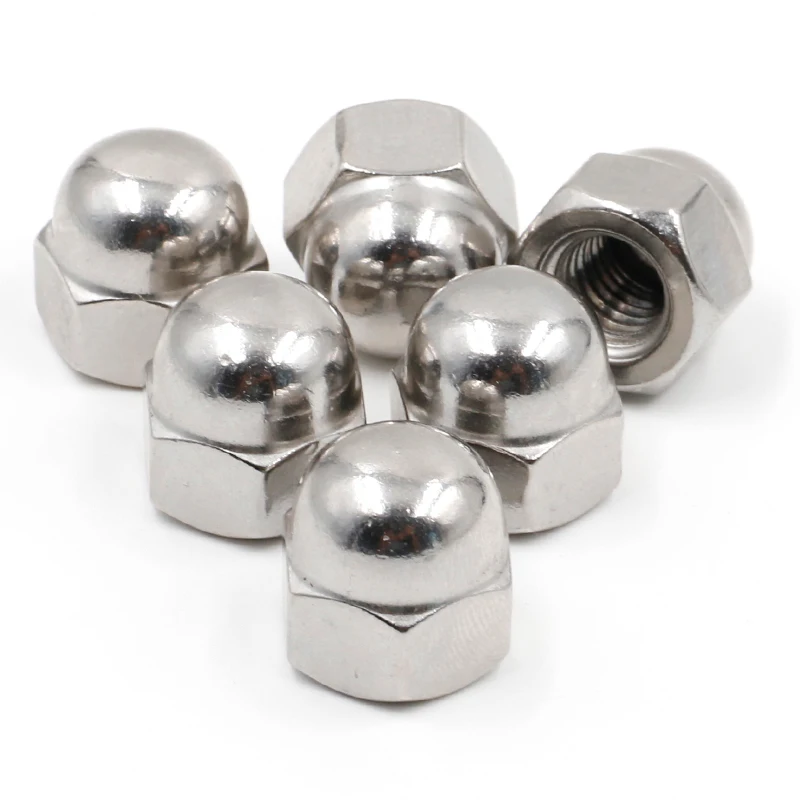 Stainless Steel 304 316 DIN1587 Hexagon Cap Nut Hex Domed Decorative Cap Nut Crown Hex Nut