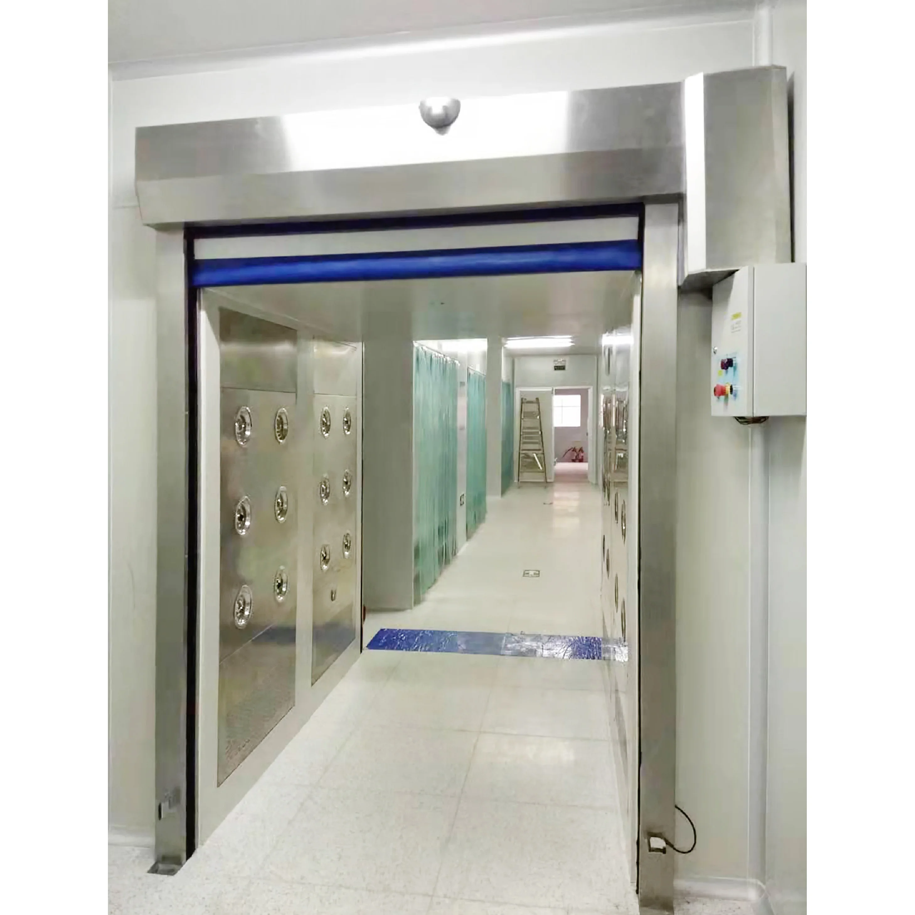 PVC Curtain Roll Up Door Air Shower Workshop Entrance Rolling Shutter Fast High Speed Air Shower