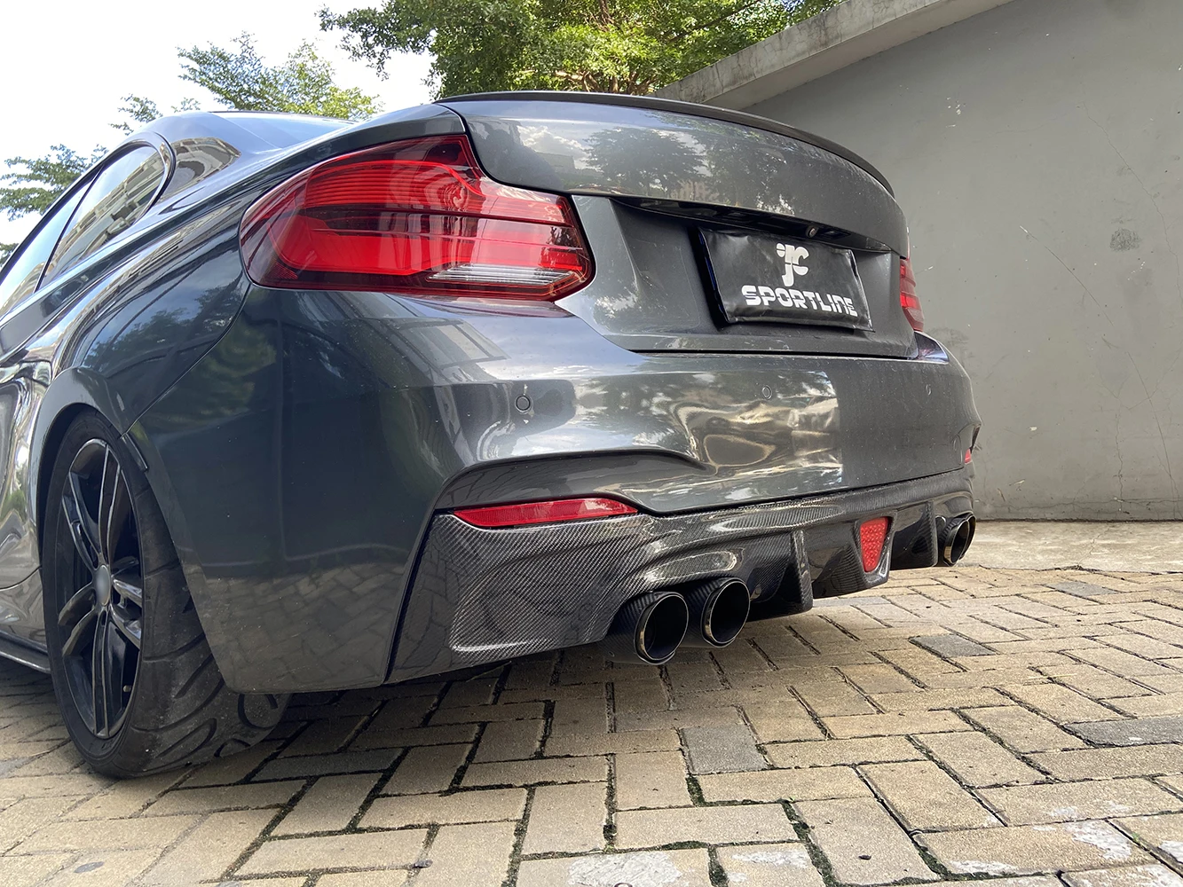 JCSPORTLINE F22 M спортивный задний диффузор с лигитами для BMW 2 серии F22 M-SPORT Coupe 2-дверный