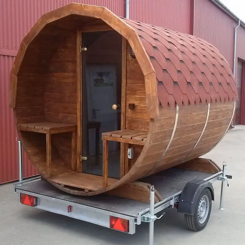 2-8 Person Outdoor Steam Sauna Barrel Wood Sauna Rooms