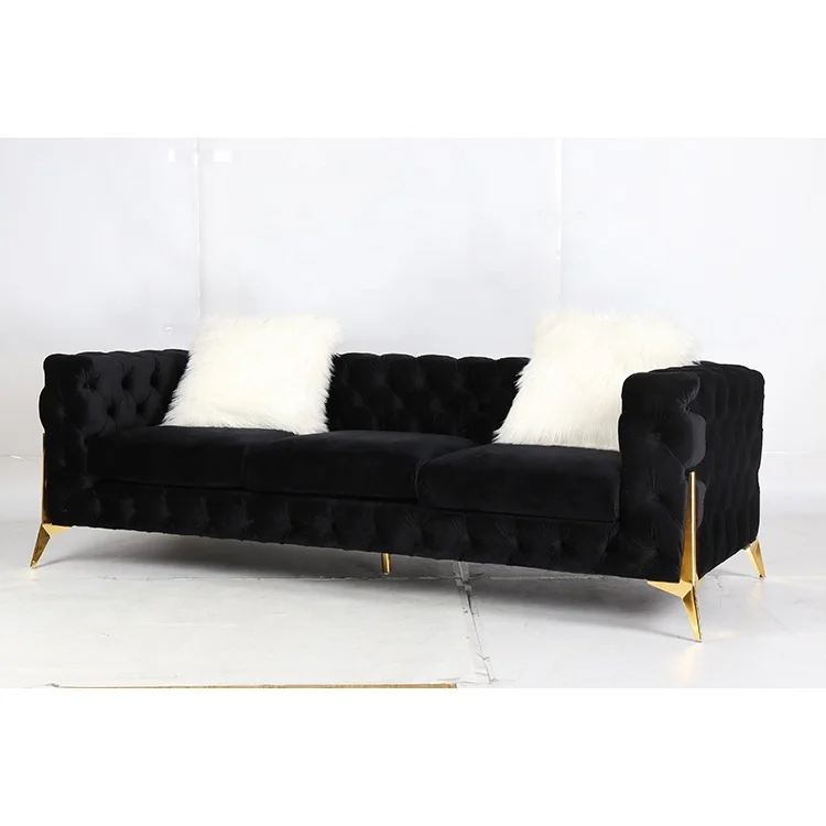 Chinese Wholesale Sofa Bed Furniture For Living Room Black And White Stainless Steel Sofa