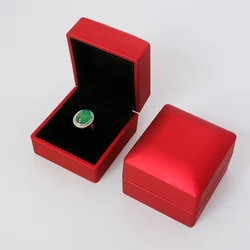 Fashionable flat piano lacquer led jewelry ring box octagonal flat custom logo jewelry packaging storage made in Qibang