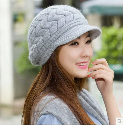 Hot Lady Autumn Winter Berets Hat French Artist Retro Style Warm  Female Knitted Beanie Hat Solid Color Headwear Berets