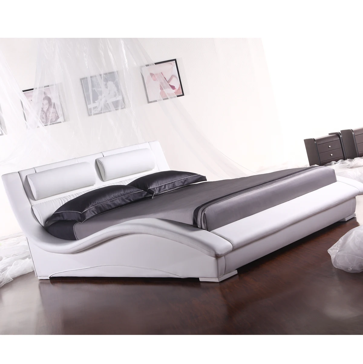 synthetic leather latest design bed white leather king bed frame bedroom bed