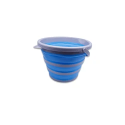 Kitchen outdoor camping large capacity portable plastic foldable collapsible silicone bucket round folding bucket