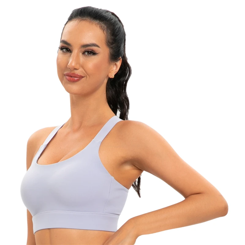 2023 Fashionable Factory Women Fitness Cross back Sports Adjustable High Impact Padded Workout Gym Activewear Bra