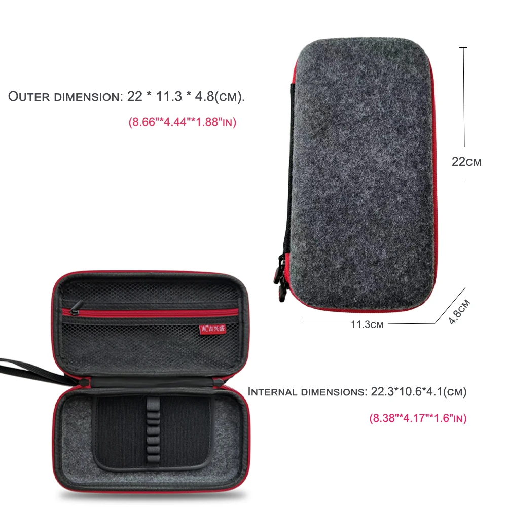 Red zipper large capacity stationery storage hard shell EVA zipper pencil case bag for school