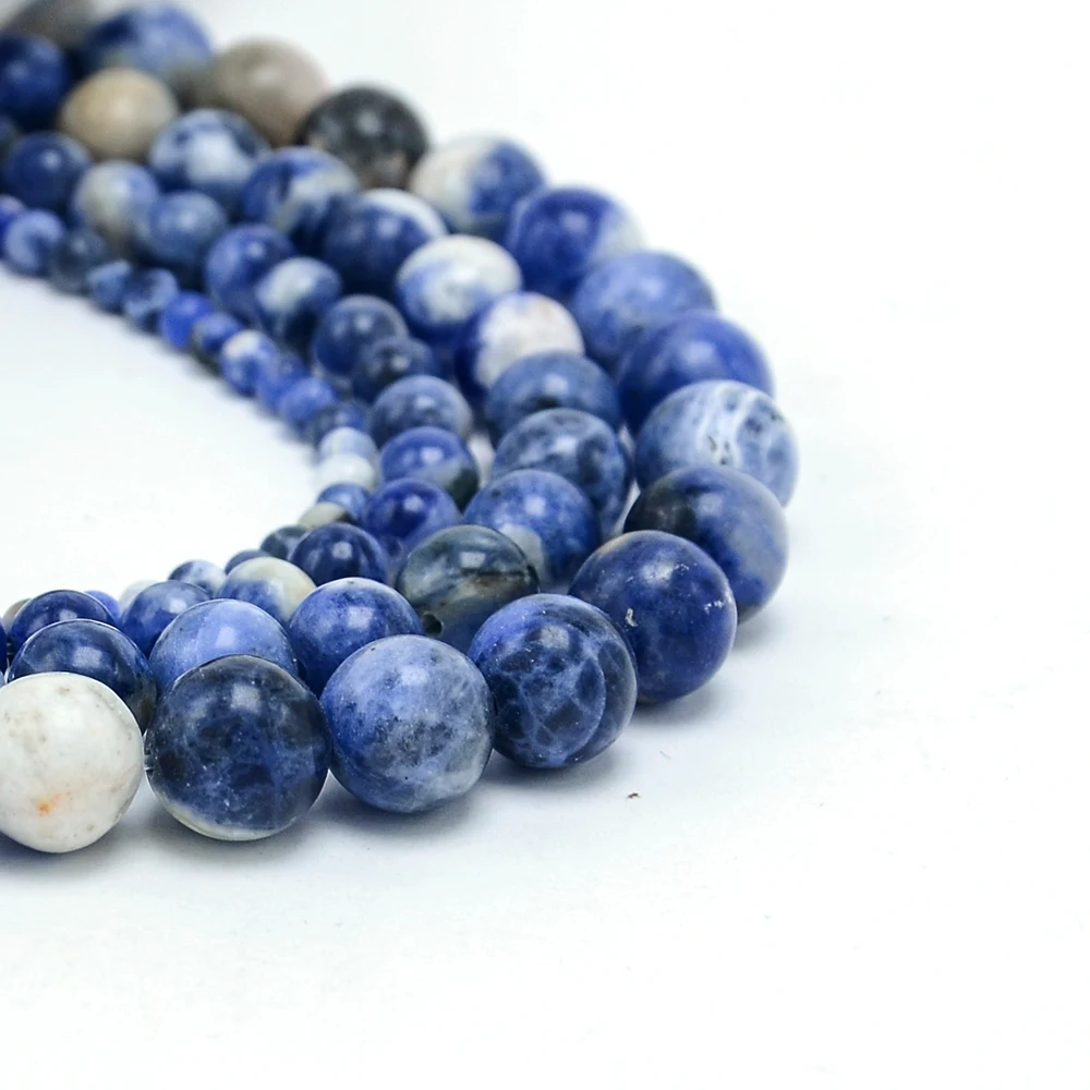 Wholesale 4/6/8/10mm Round Natural Sodalite Beads for DIY Jewelry Making 2 buyers