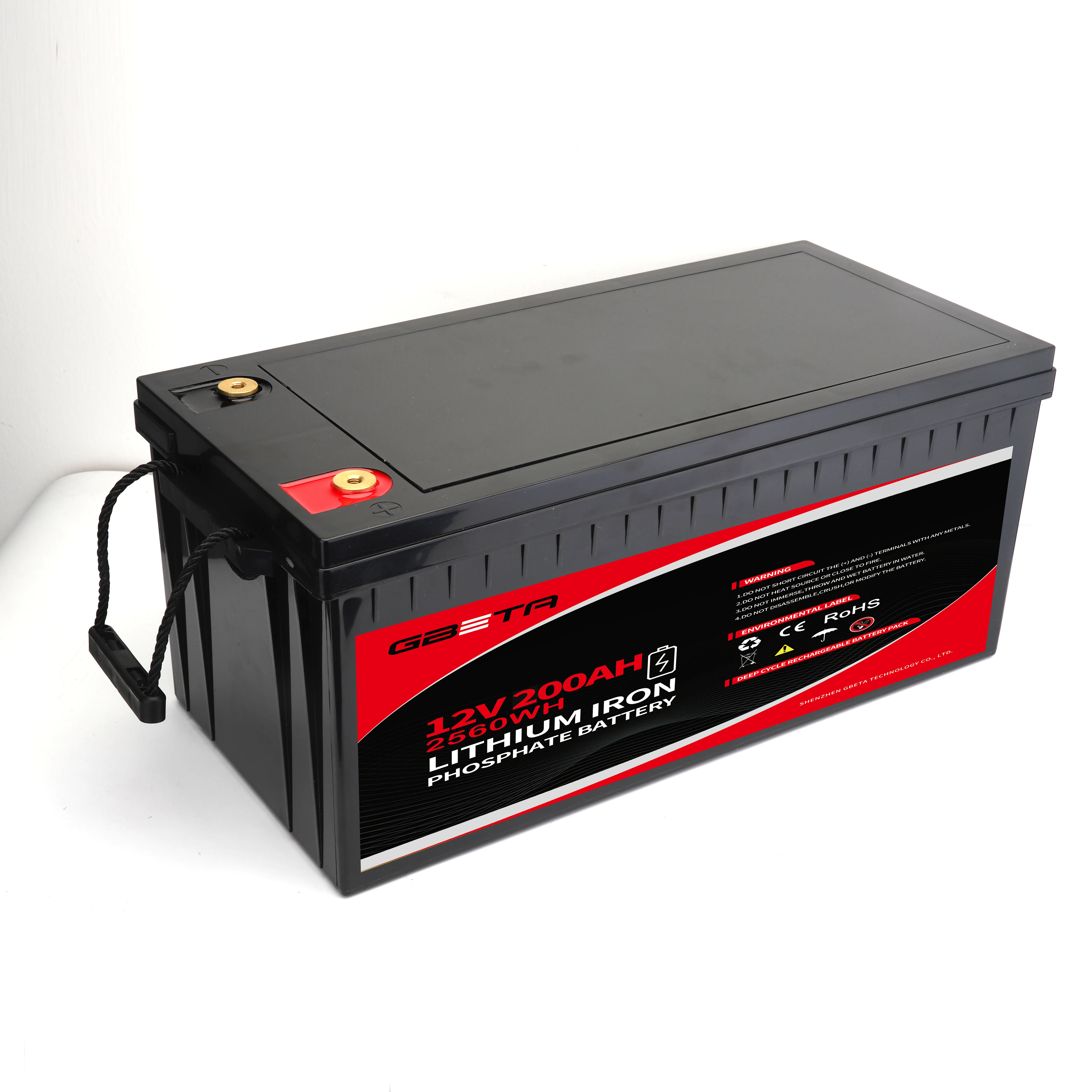 lifepo4 Lithium Iron Phosphate Battery Pack 12v 200ah for Solar System RV Electric Car Scooter Motorcycle Boat